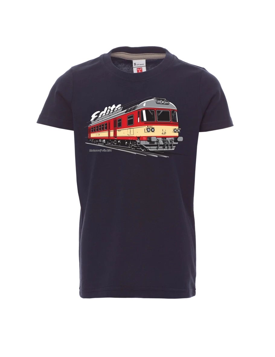 Dziecięcy t-shirt navy Wagon silnikowy 854