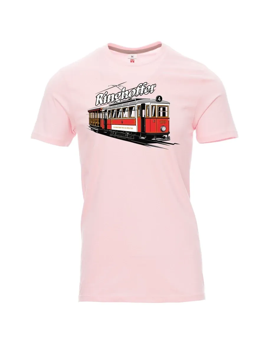 Męski t-shirt jasnoróżowy Tramwaj Ringhoffer
