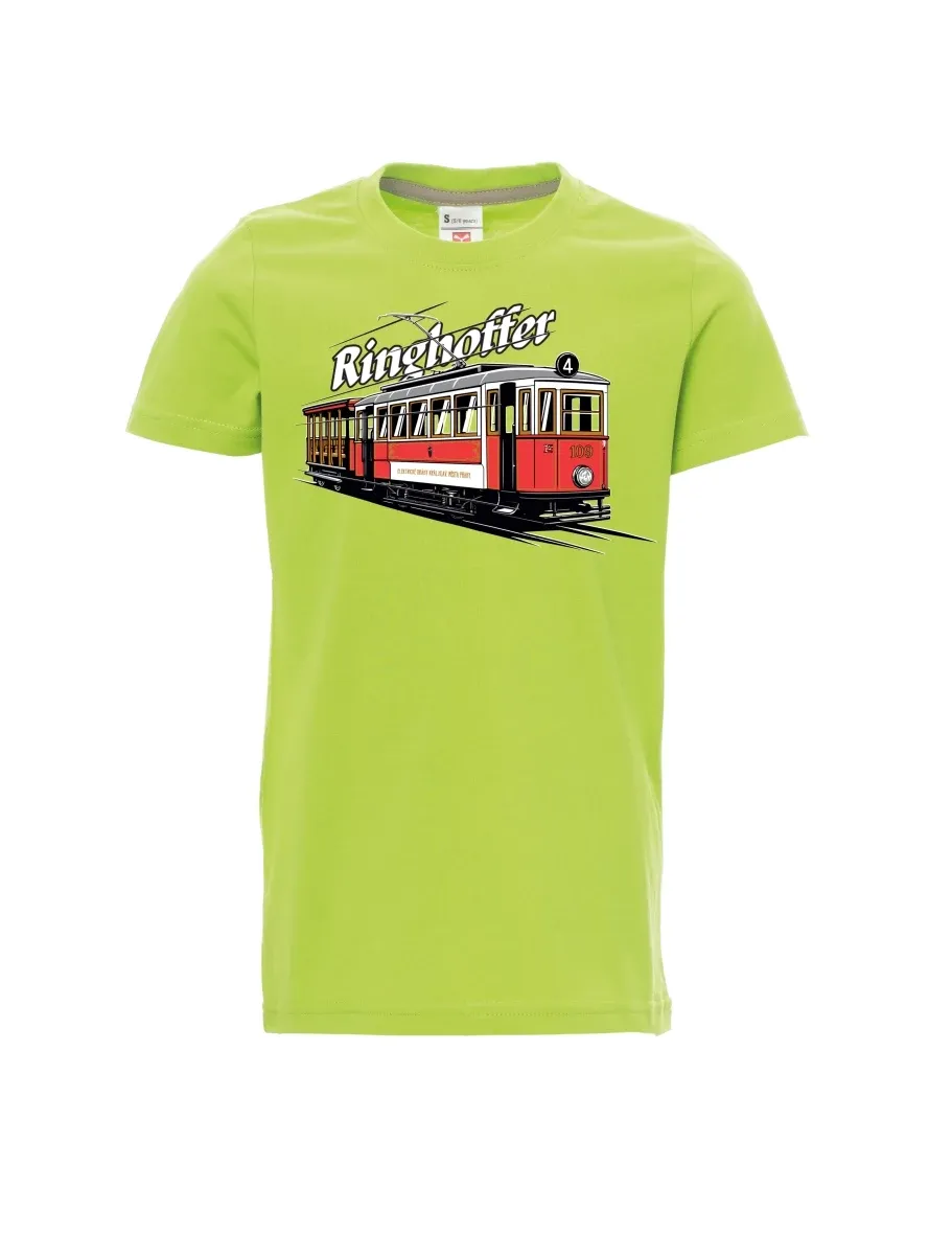 Dziecięcy t-shirt jasno zielony Tramwaj Ringhoffer
