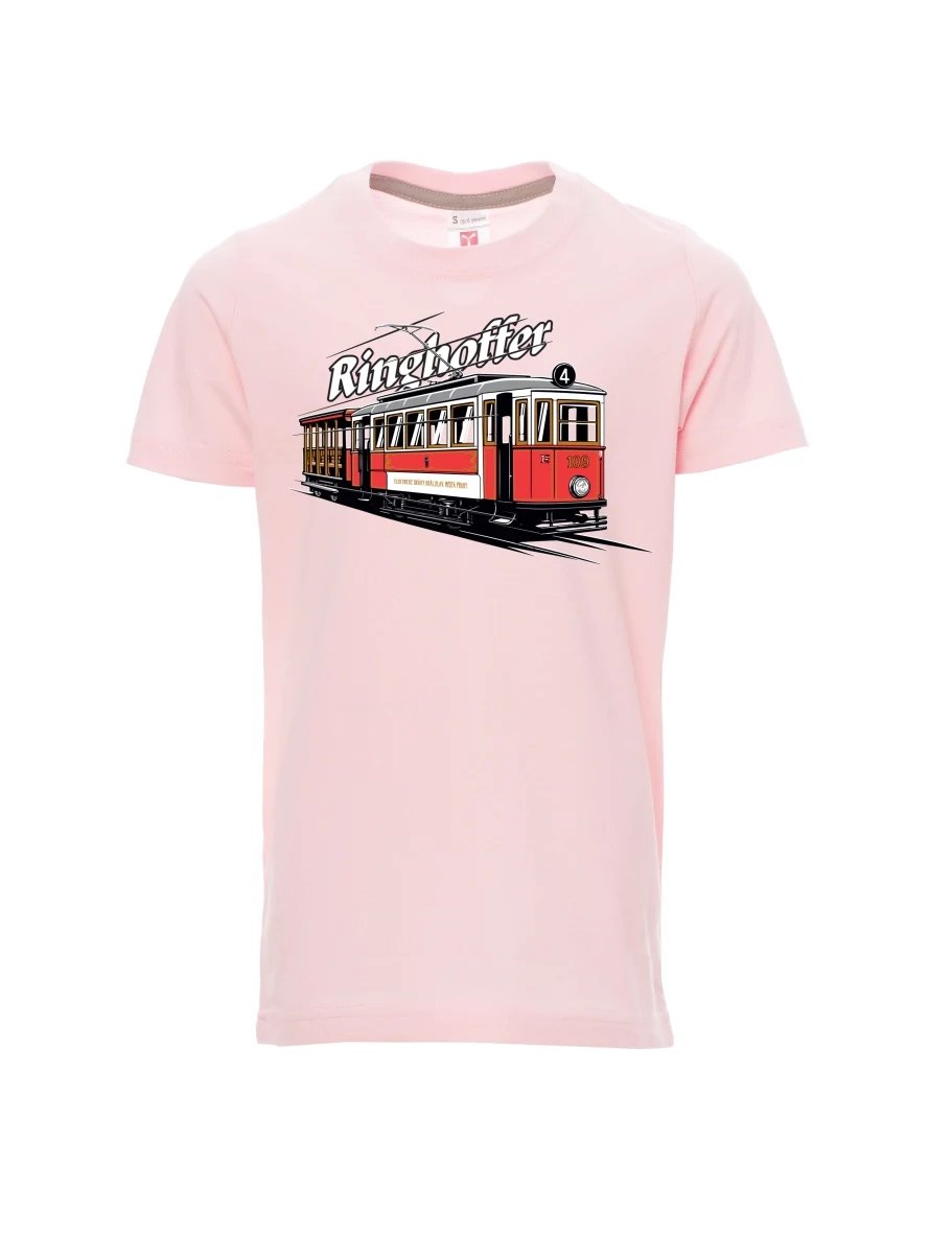 Dziecięcy t-shirt jasno różowy Tramwaj Ringhoffer