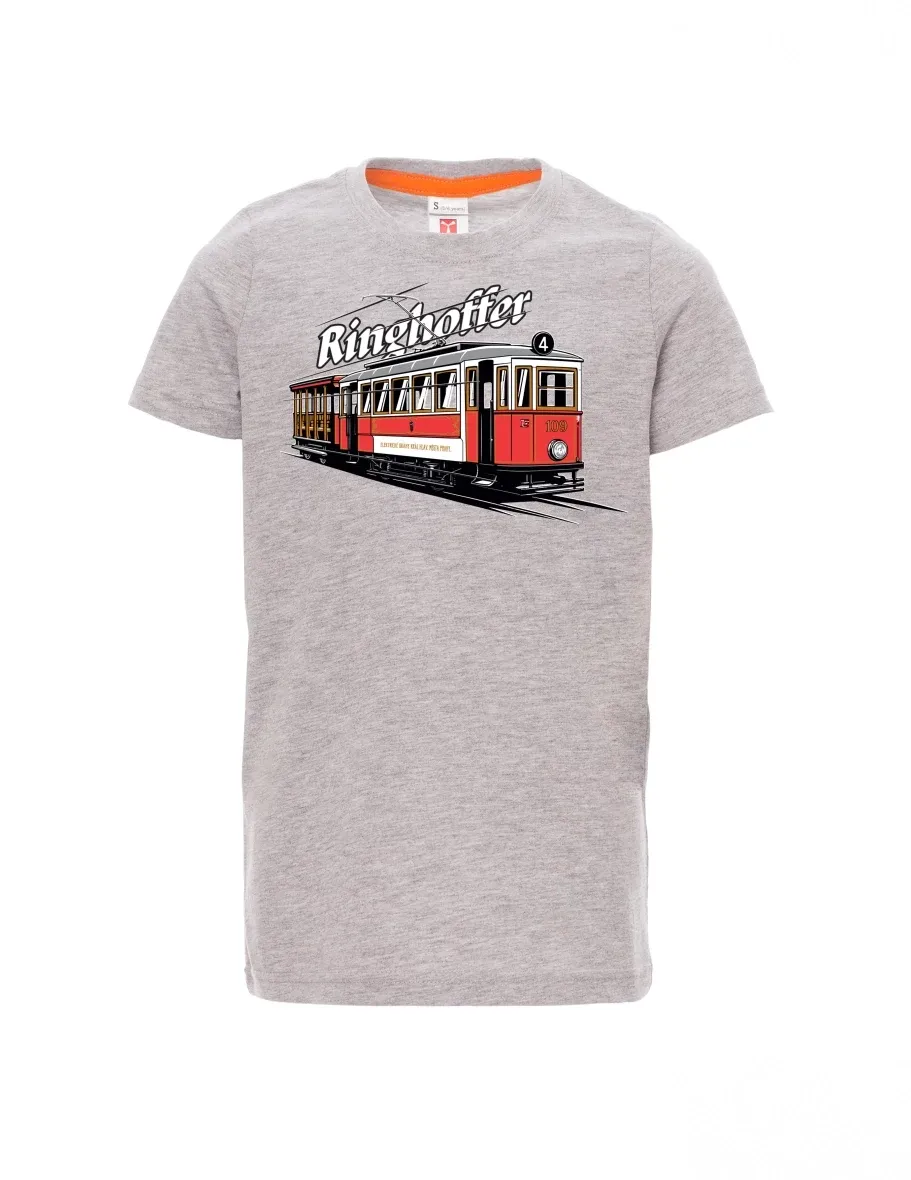 Dziecięcy t-shirt szary melange Tramwaj Ringhoffer