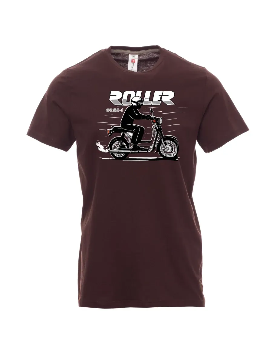 Męski t-shirt ciemny brąz Skuter SR 50/1 Roller