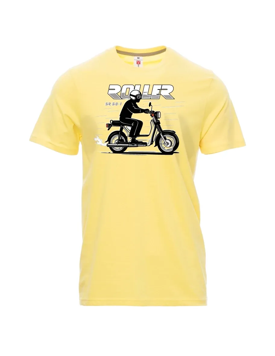 Męski t-shirt jasny zółty Skuter SR 50/1 Roller
