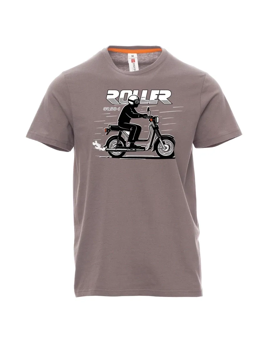 Męski t-shirt stalowa szarość Skuter SR 50/1 Roller
