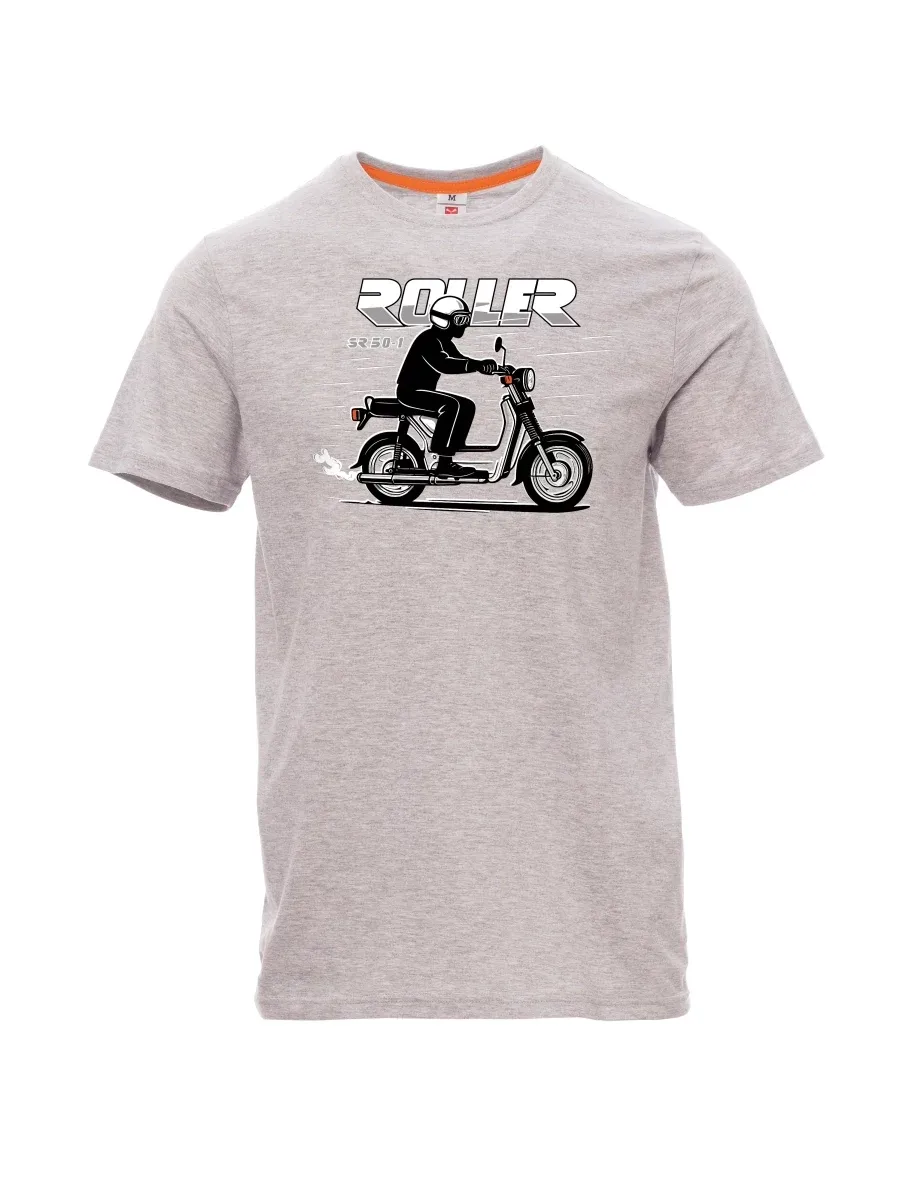 Męski t-shirt szary melanż Skuter SR 50/1 Roller