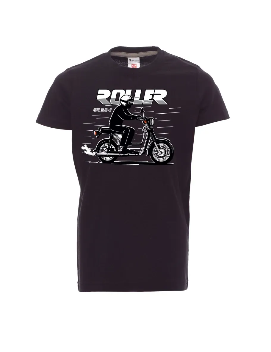 Dziecięcy t-shirt czarny Skuter SR 50/1 Roller
