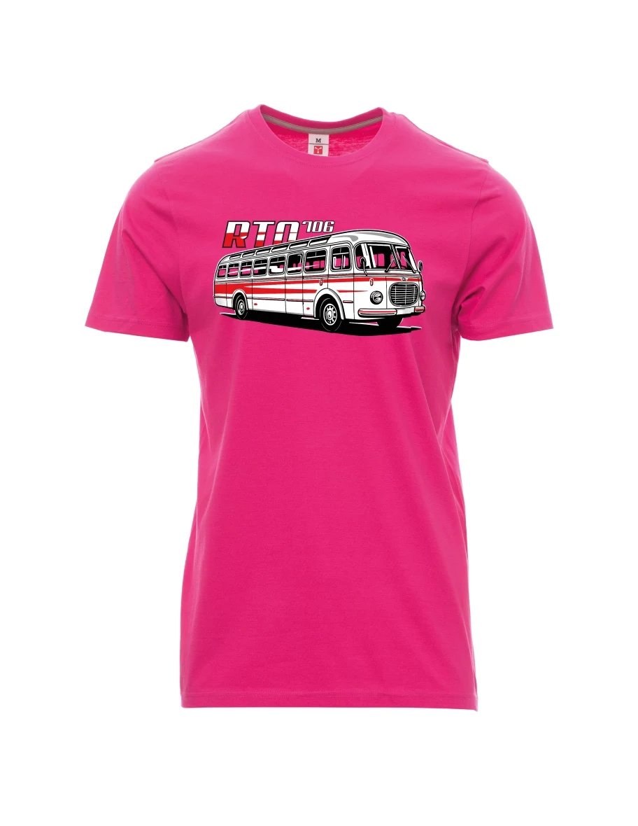 Męski t-shirt różowy Autobus RTO 706