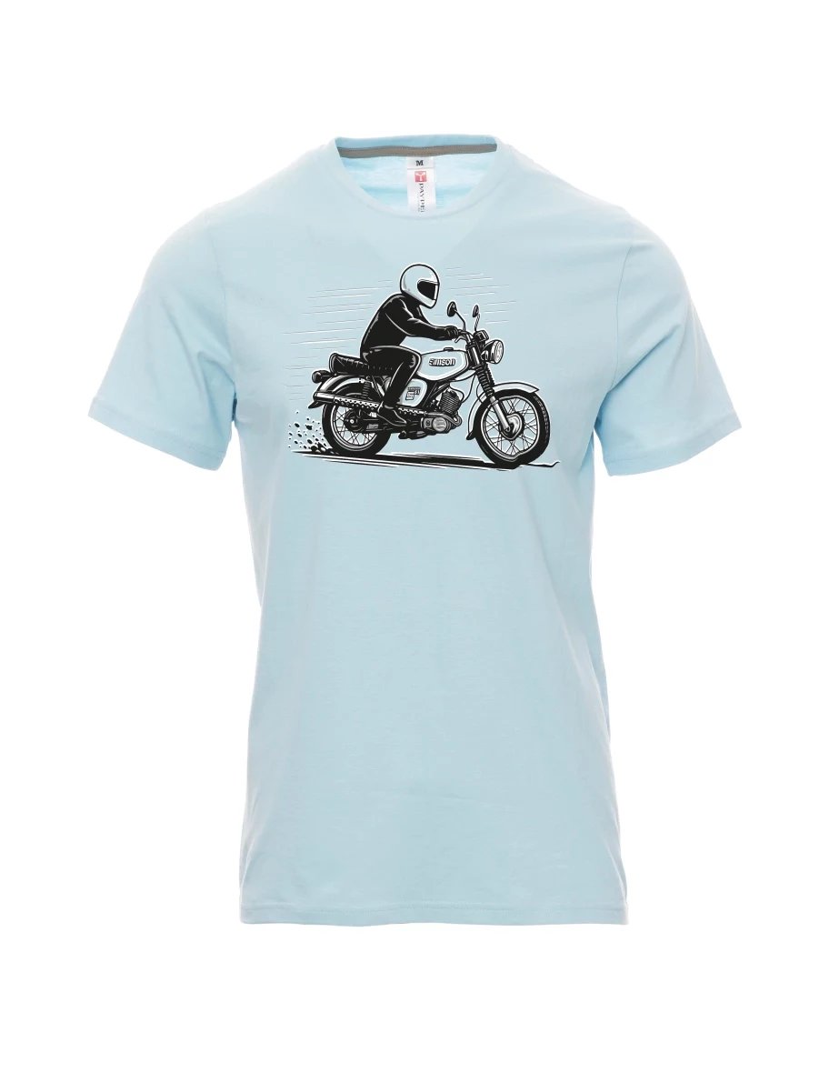 Męski t-shirt jasno niebieski Motocykl Enduro S51
