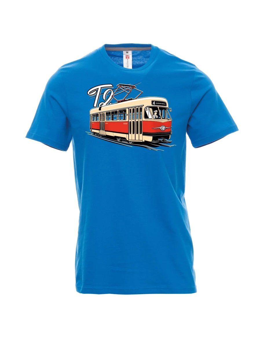 Męski t-shirt jasno niebieski Tramwaj T2