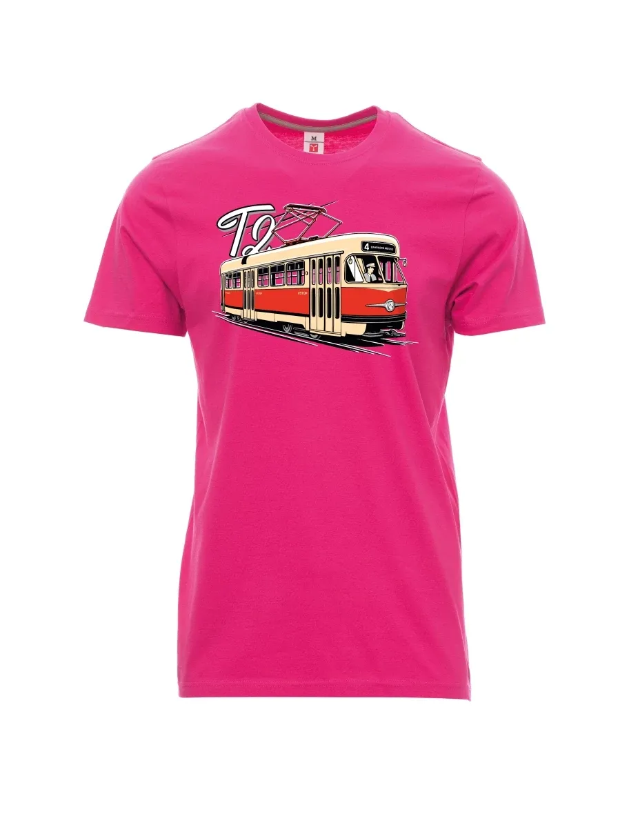 Męski t-shirt różowy Tramwaj T2