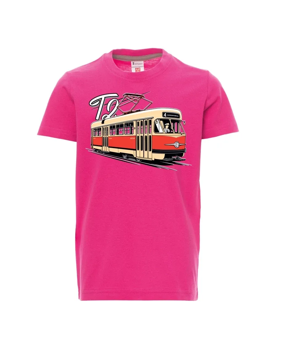 Dziecięcy t-shirt różowy Tramwaj T2