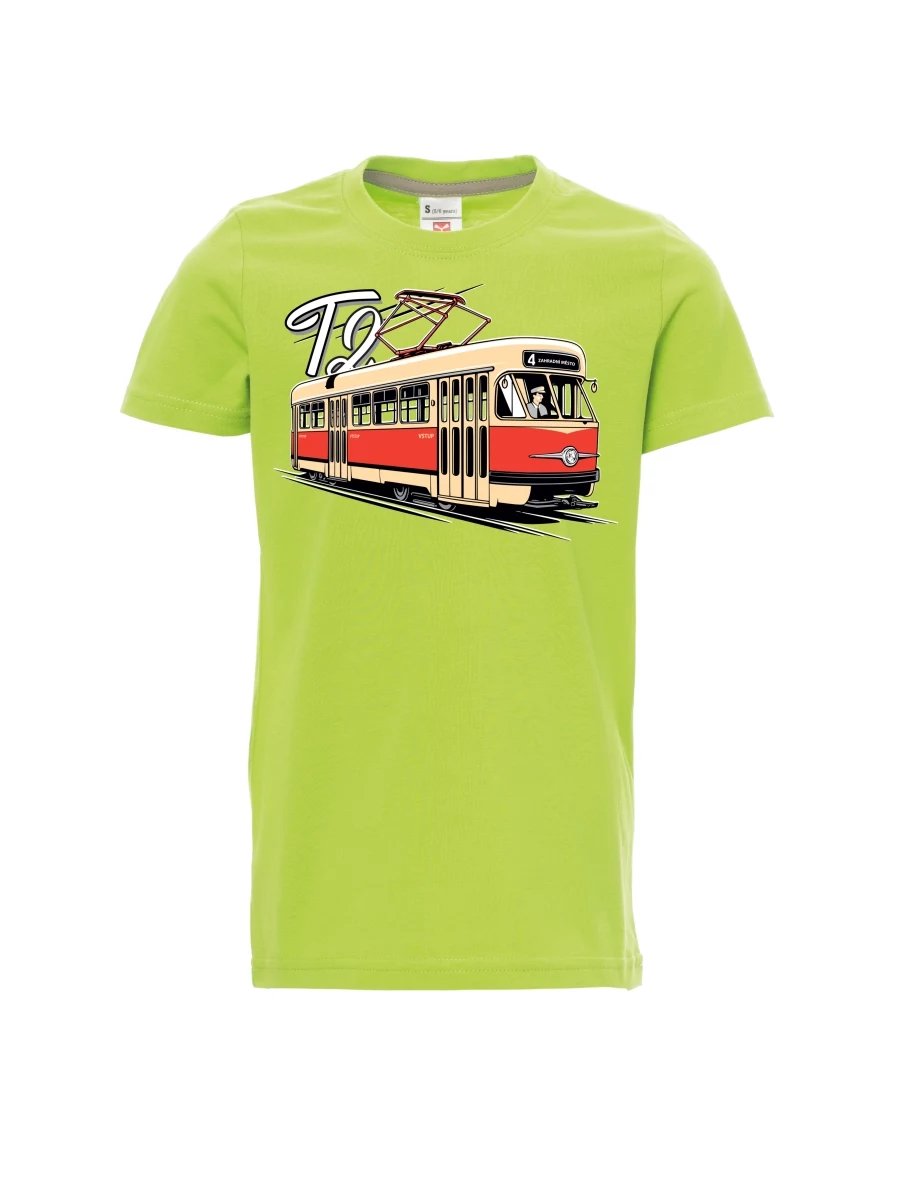 Dziecięcy t-shirt jasno zielony Tramwaj T2