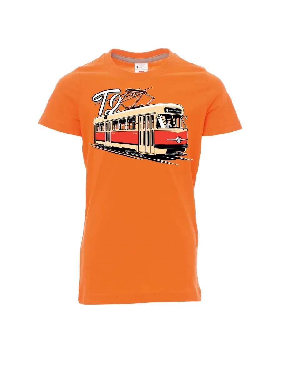 Dziecięcy t-shirt pomarańczowy Tramwaj T2