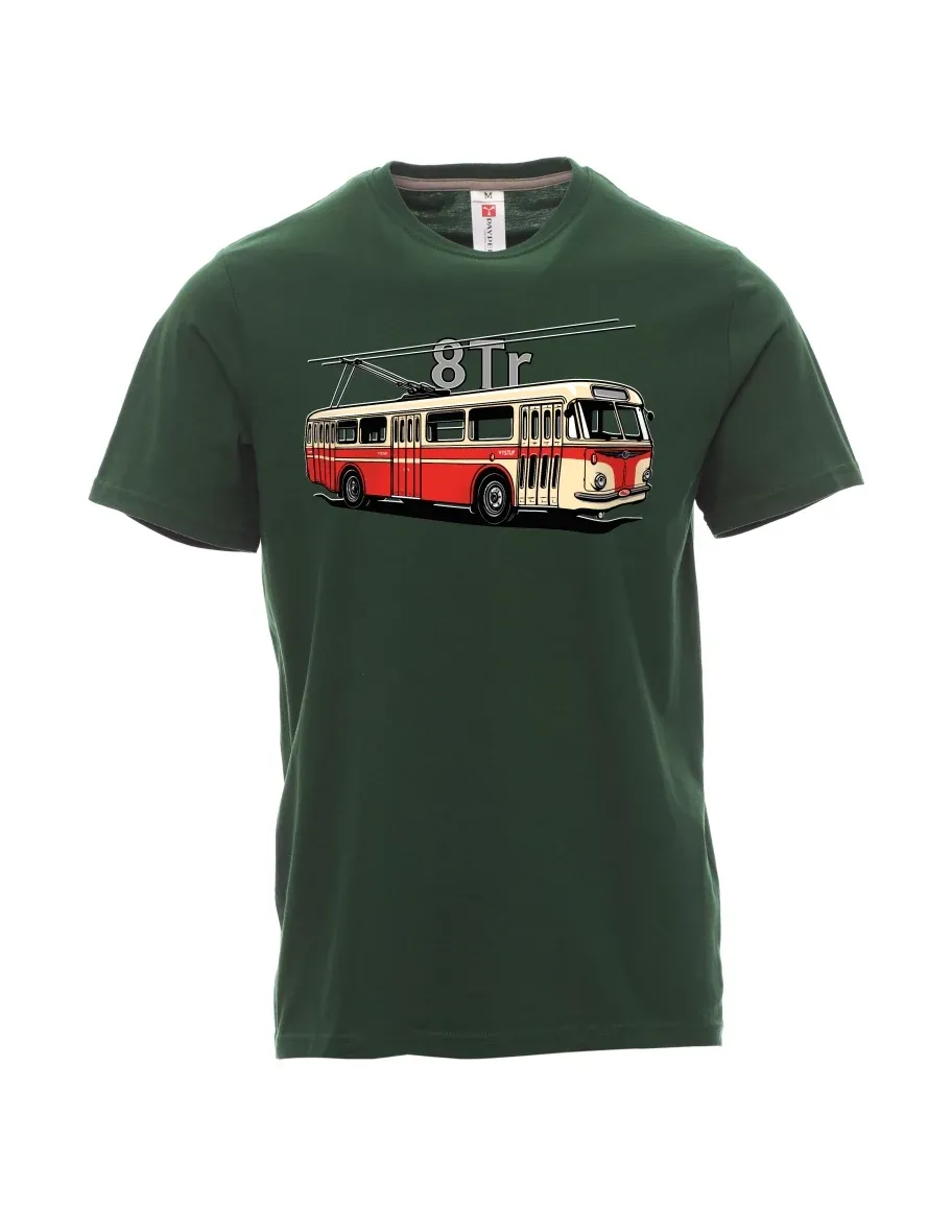 Męski t-shirt ciemnozielony Trolejbus 8Tr