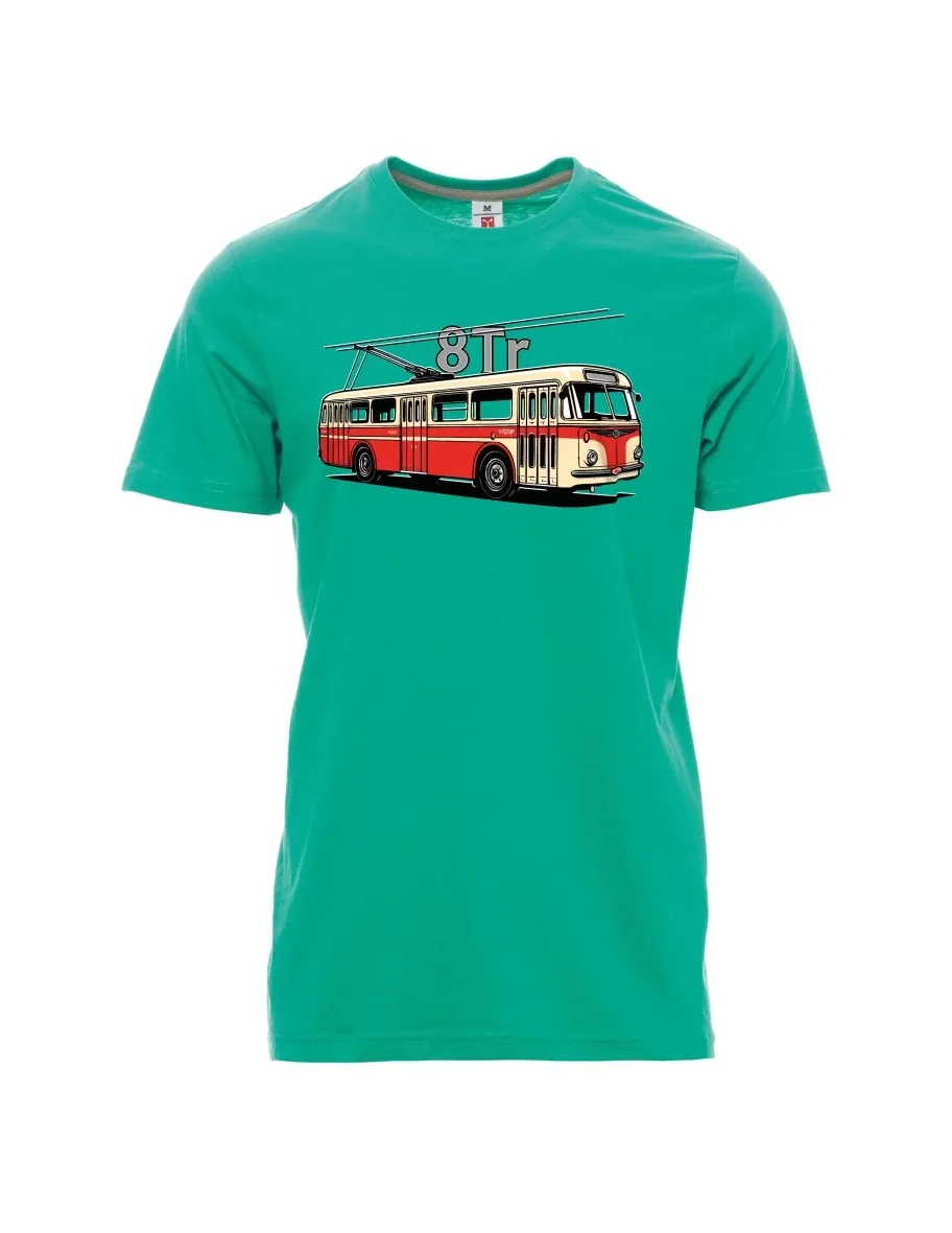 Męski t-shirt szmaragdy Trolejbus 8Tr