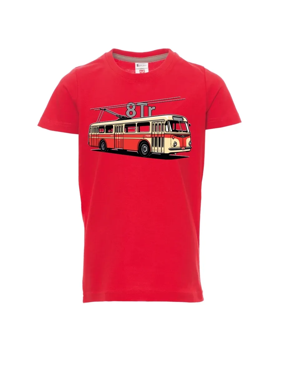 Dziecięcy t-shirt czerwony Trolejbus 8Tr