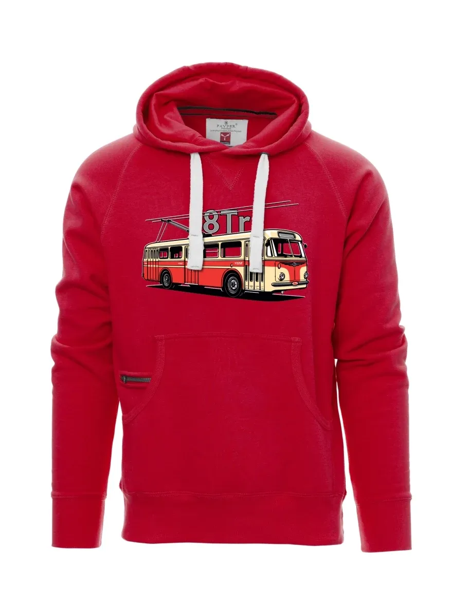 Męska bluza czerwona Trolejbus 8Tr