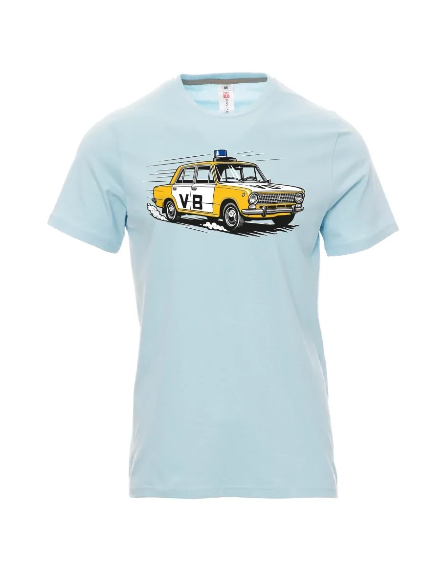 Męski t-shirt jasno niebieski Samochód VAZ 2101 VB