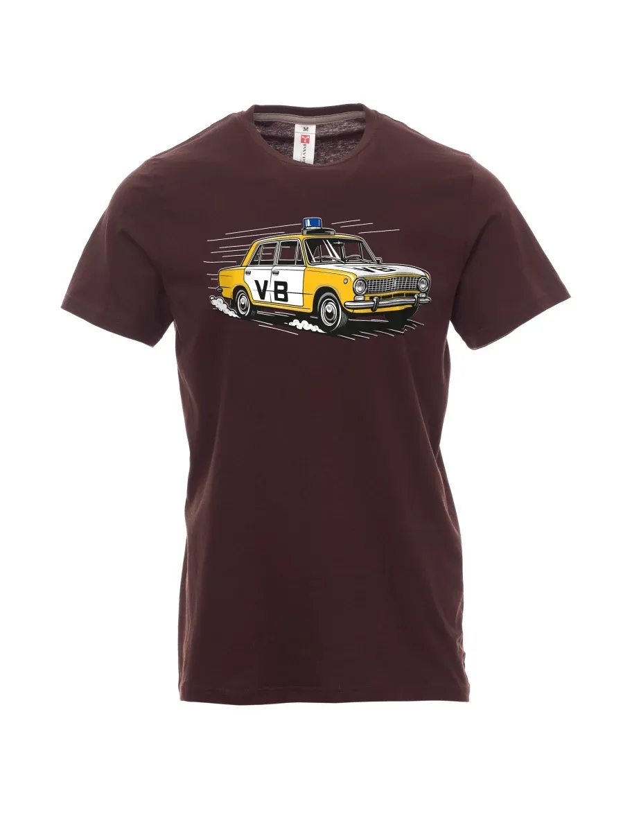Męski t-shirt ciemny brąz Samochód VAZ 2101 VB
