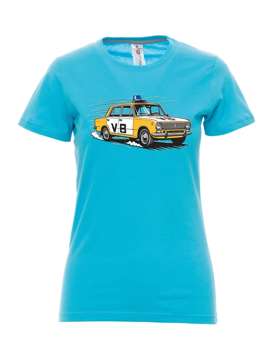 Damski t-shirt turkusowy Samochód VAZ 2101 VB