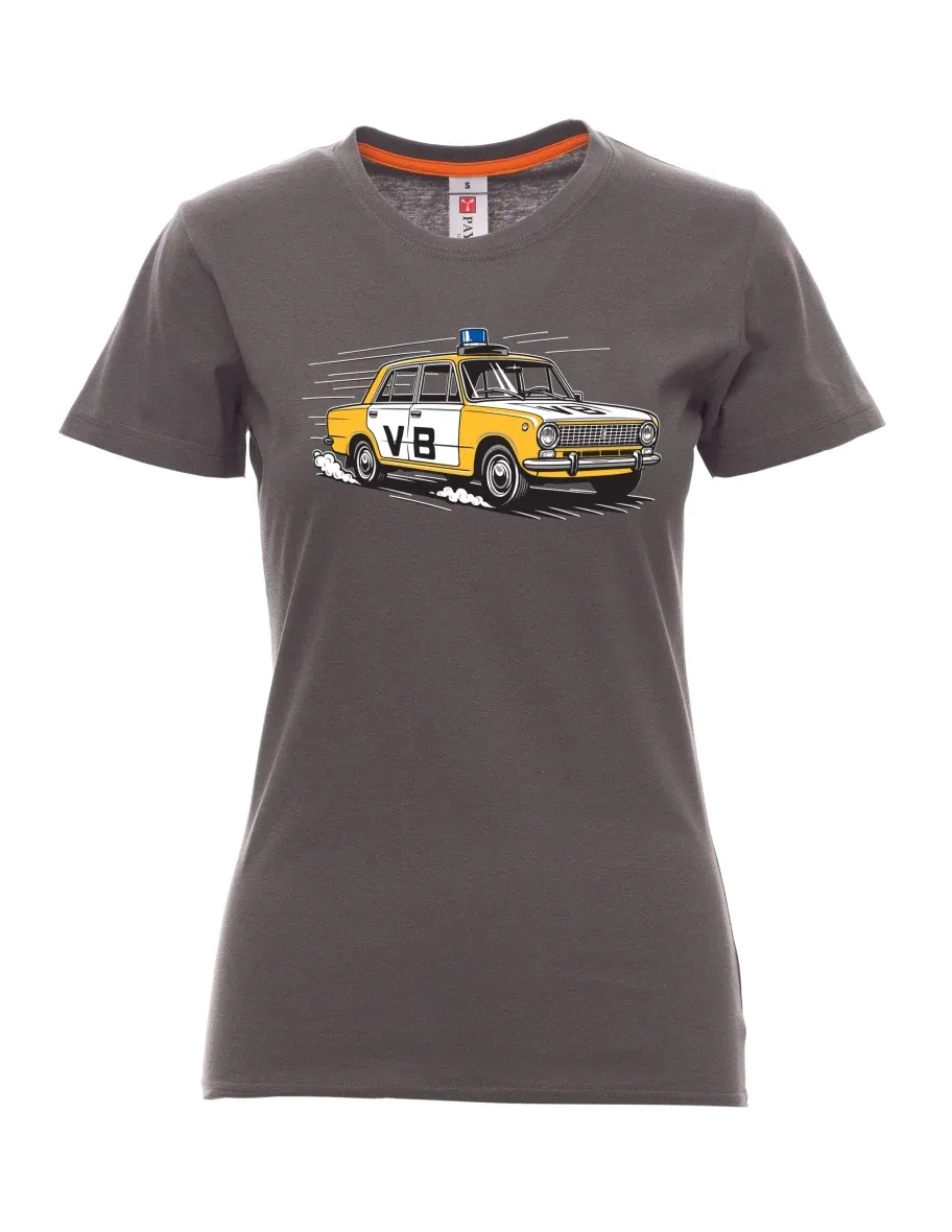 Damski t-shirt antracytowy Samochód VAZ 2101 VB