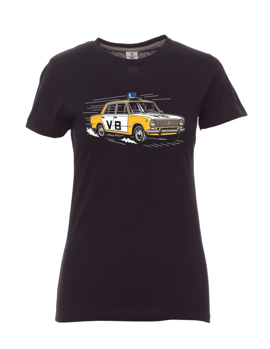 Damski t-shirt czarny Samochód VAZ 2101 VB