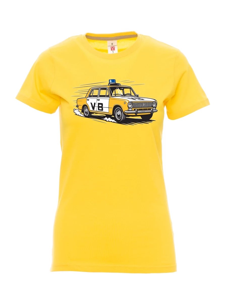 Damski t-shirt żółty Samochód VAZ 2101 VB