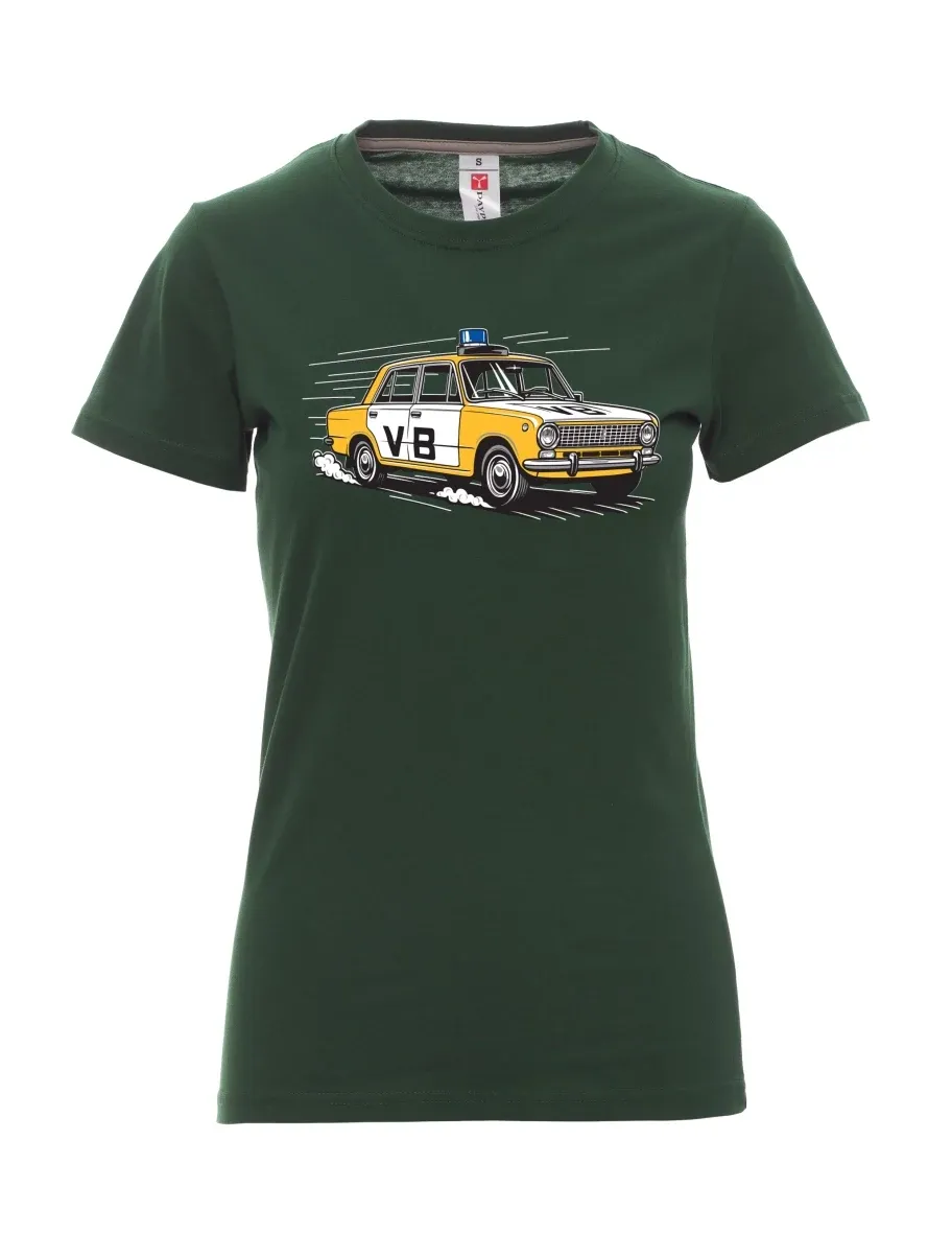 Damski t-shirt ciemnozielony Samochód VAZ 2101 VB