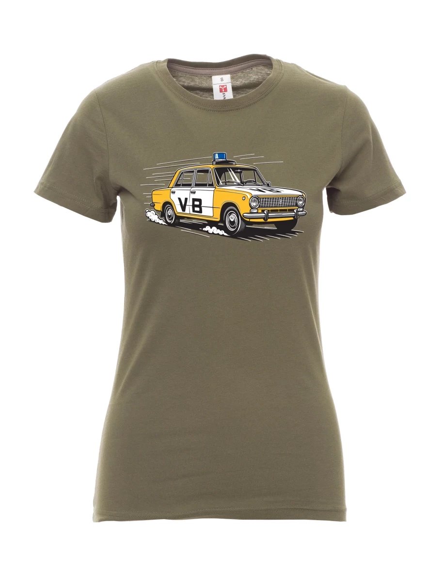 Damski t-shirt khaki Samochód VAZ 2101 VB