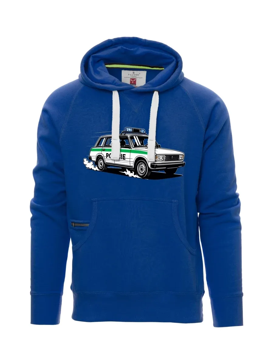 Męska bluza niebieska Samochód VAZ 2104 POLICJA