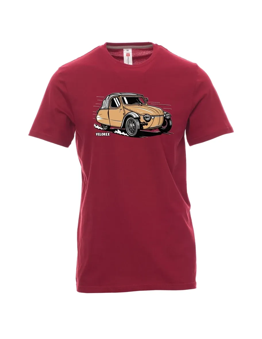 Męski t-shirt czerwony Samochód Velorex