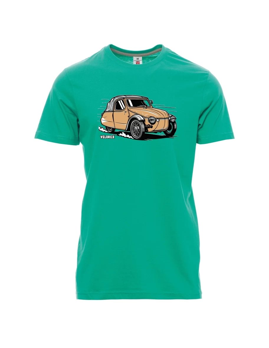Męski t-shirt szmaragdy Samochód Velorex