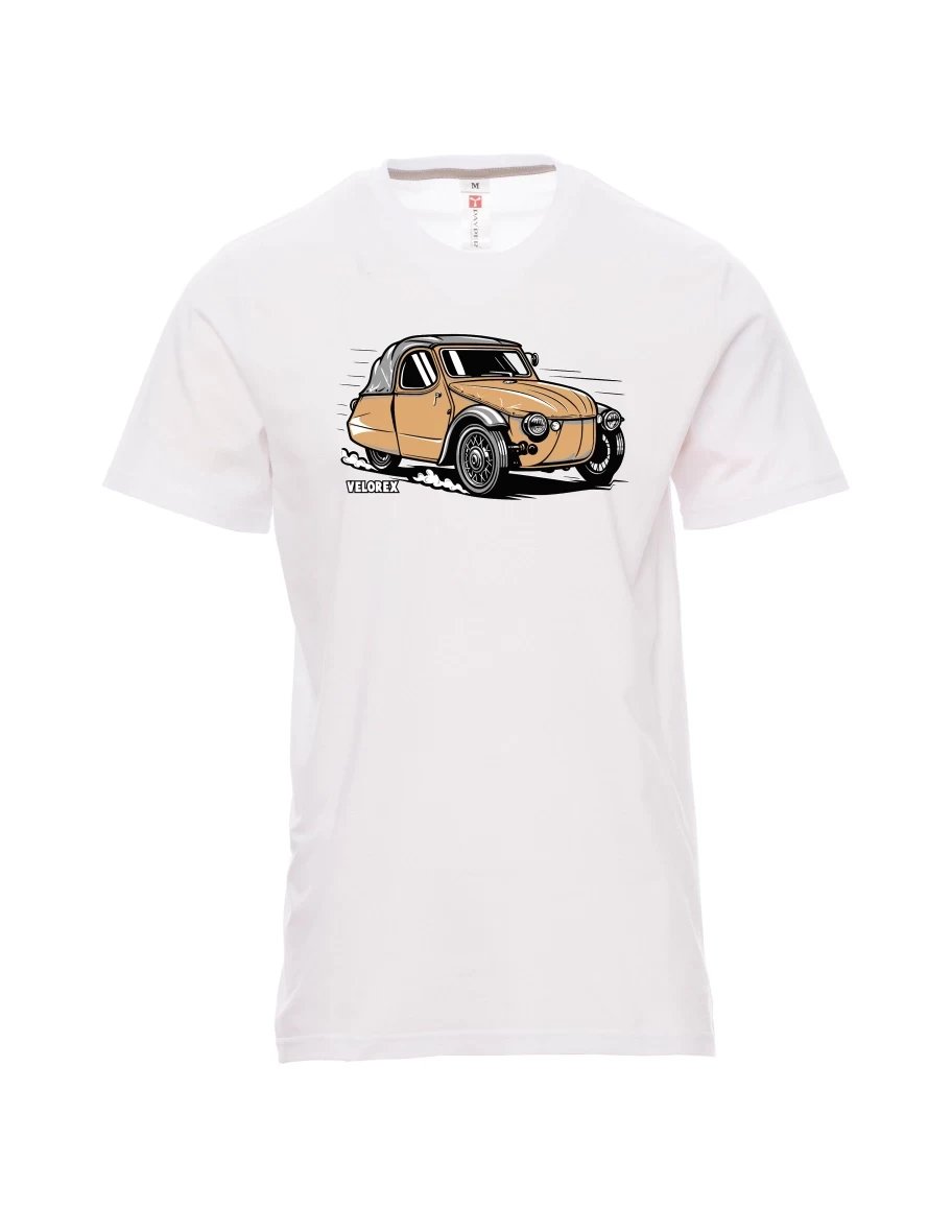 Męski t-shirt biały Samochód Velorex