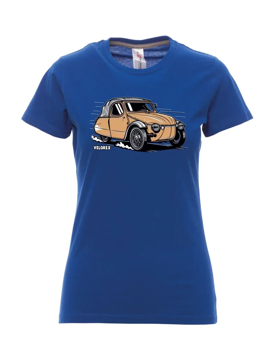 Damski t-shirt królewski niebieski Samochód Velorex