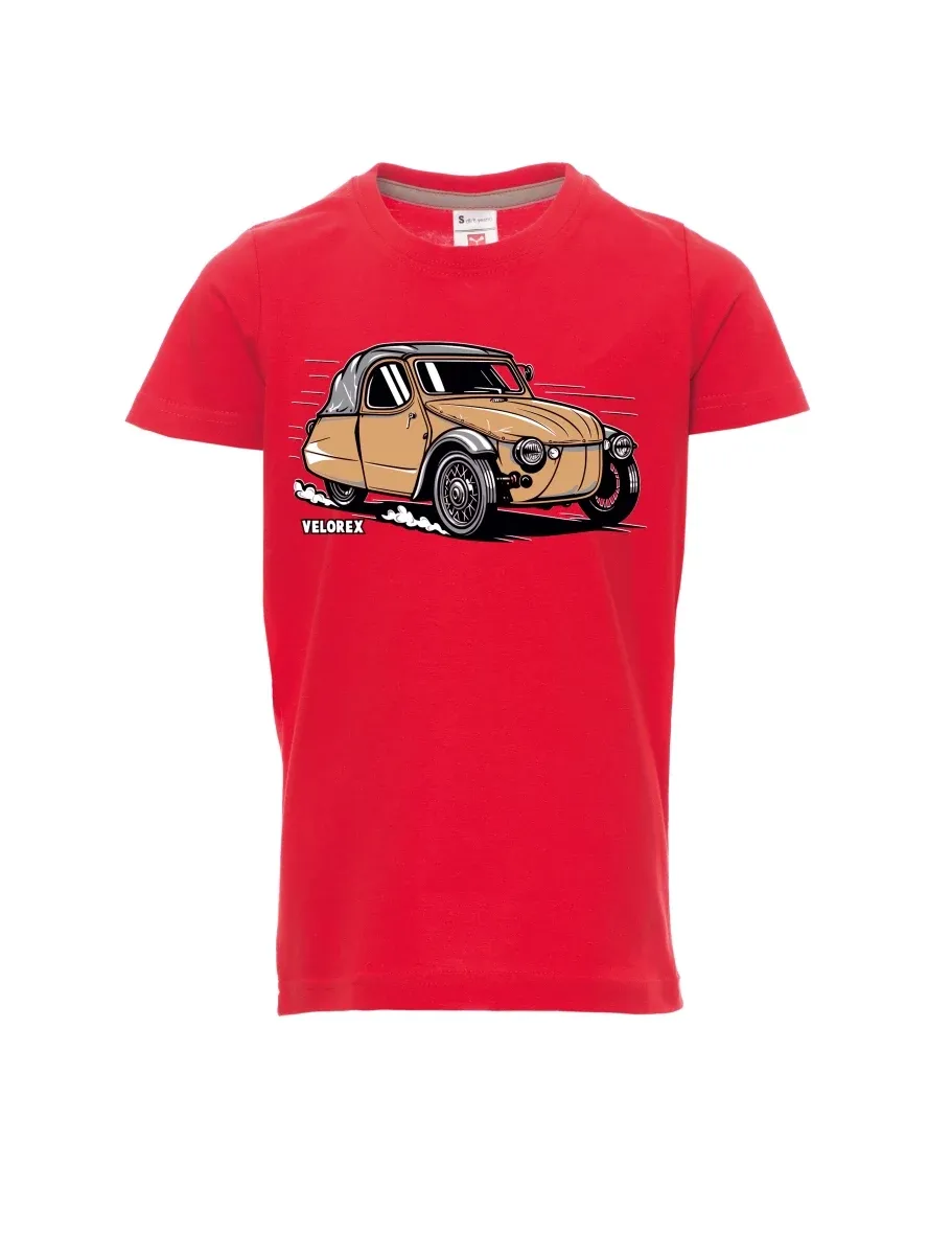Dziecięcy t-shirt czerwony Samochód Velorex