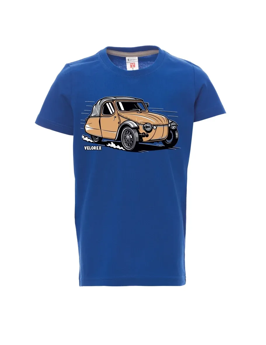 Dziecięcy t-shirt niebieski Samochód Velorex