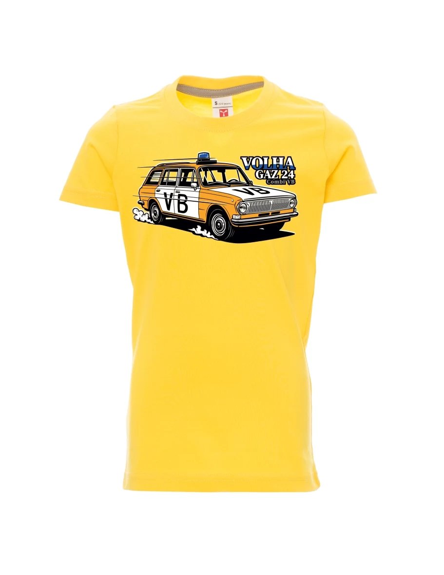 Dziecięcy t-shirt żółty Samochód Wołga GAZ 24 VB