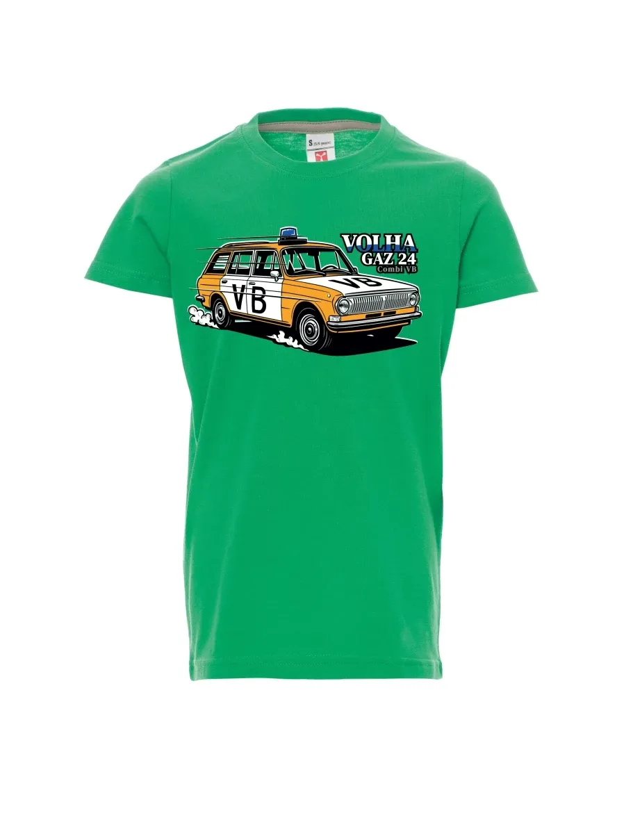 Dziecięcy t-shirt zielony Samochód Wołga GAZ 24 VB