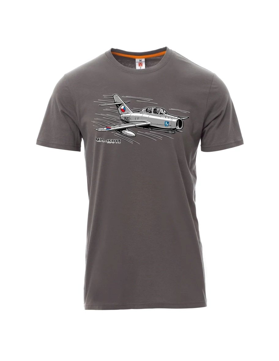 Męski t-shirt szary Samolot MiG-15UTI