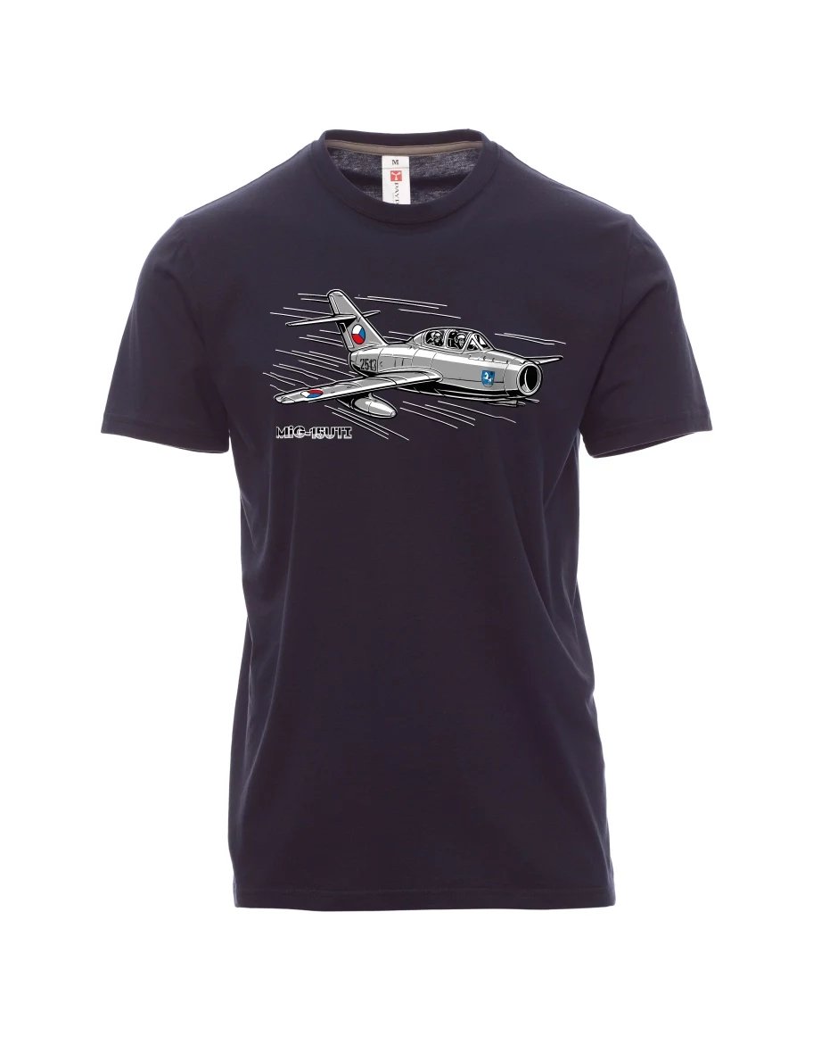 Męski t-shirt marynarka wojenna Samolot MiG-15UTI