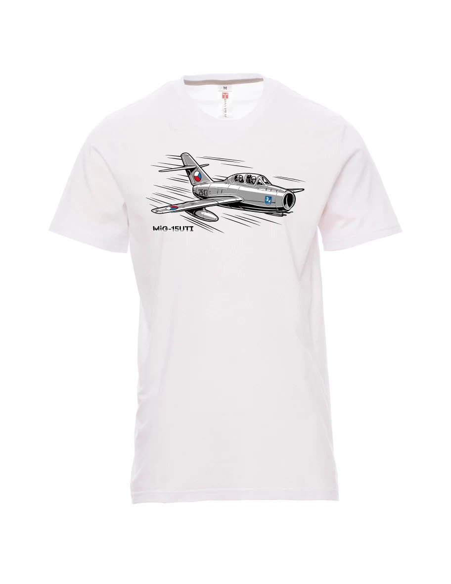 Męski t-shirt biały Samolot MiG-15UTI