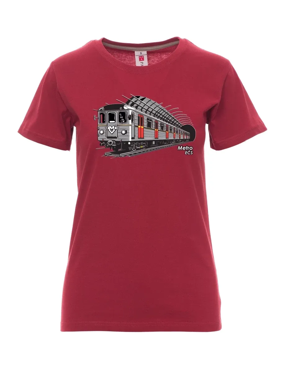 Damski t-shirt bordowy Metro EČS