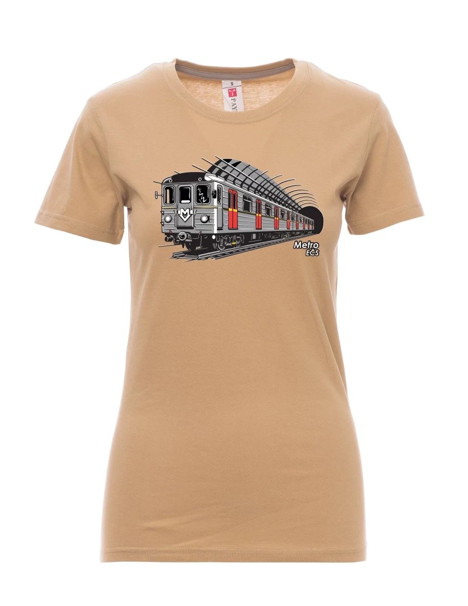 Damski t-shirt brązowy Metro EČS