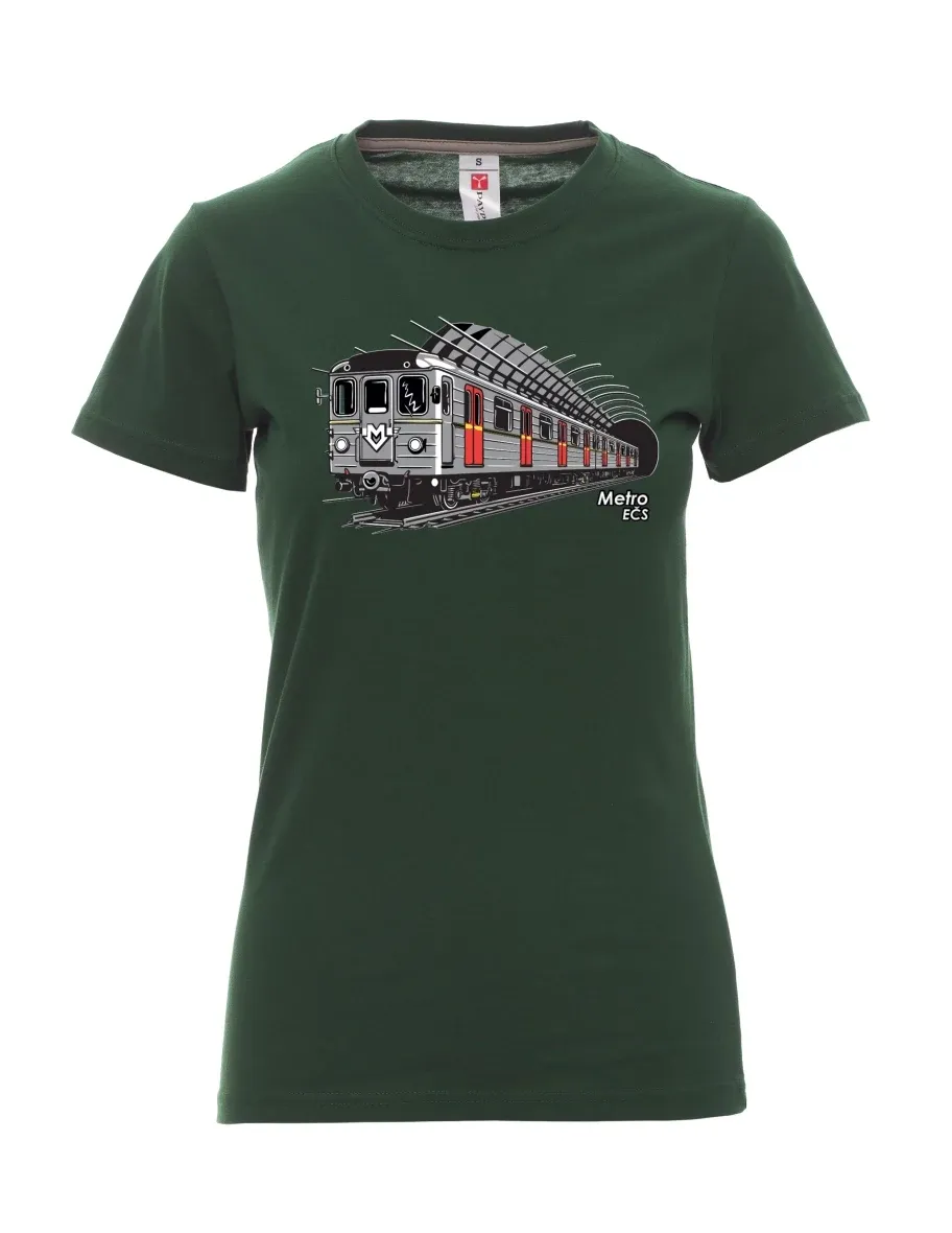 Damski t-shirt ciemnozielony Metro EČS