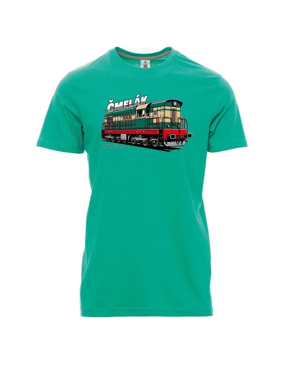 Męski t-shirt szmaragdy Lokomotywa 770 „Čmelák“
