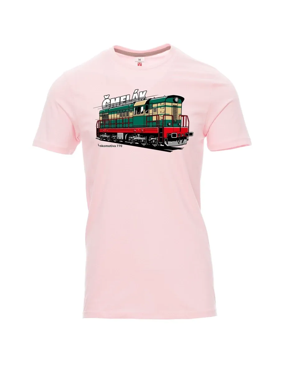 Męski t-shirt jasnoróżowy Lokomotywa 770 „Čmelák“