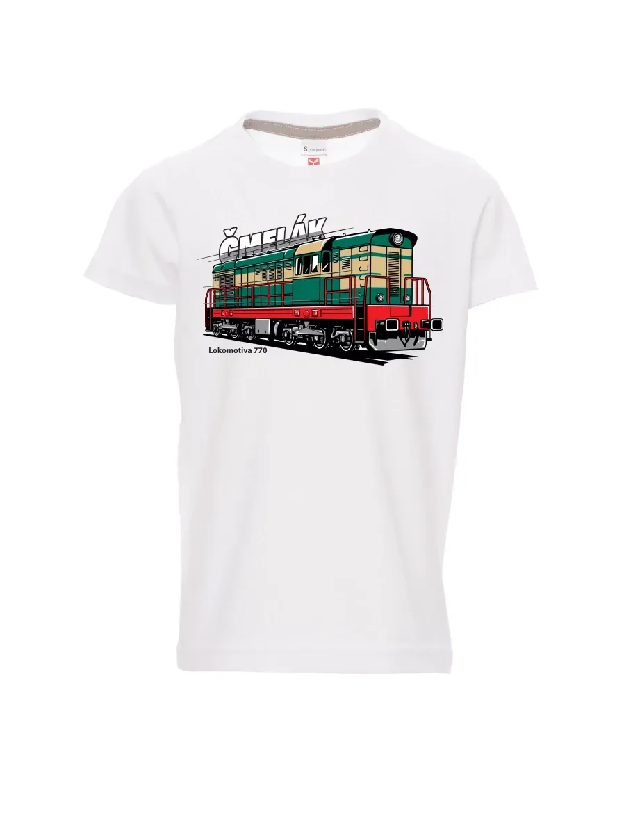 Dziecięcy t-shirt biały Lokomotywa 770 „Čmelák“