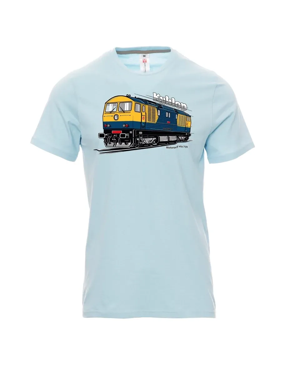 Męski t-shirt jasno niebieski Wagon silnikowy 759 „Kyklop“