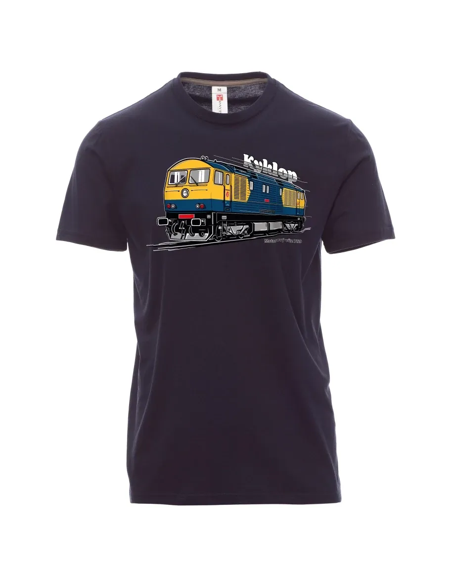 Męski t-shirt marynarka wojenna Wagon silnikowy 759 „Kyklop“