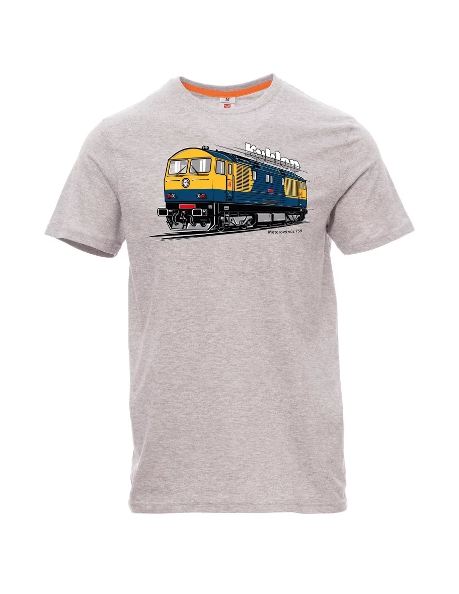 Męski t-shirt szary melanż Wagon silnikowy 759 „Kyklop“